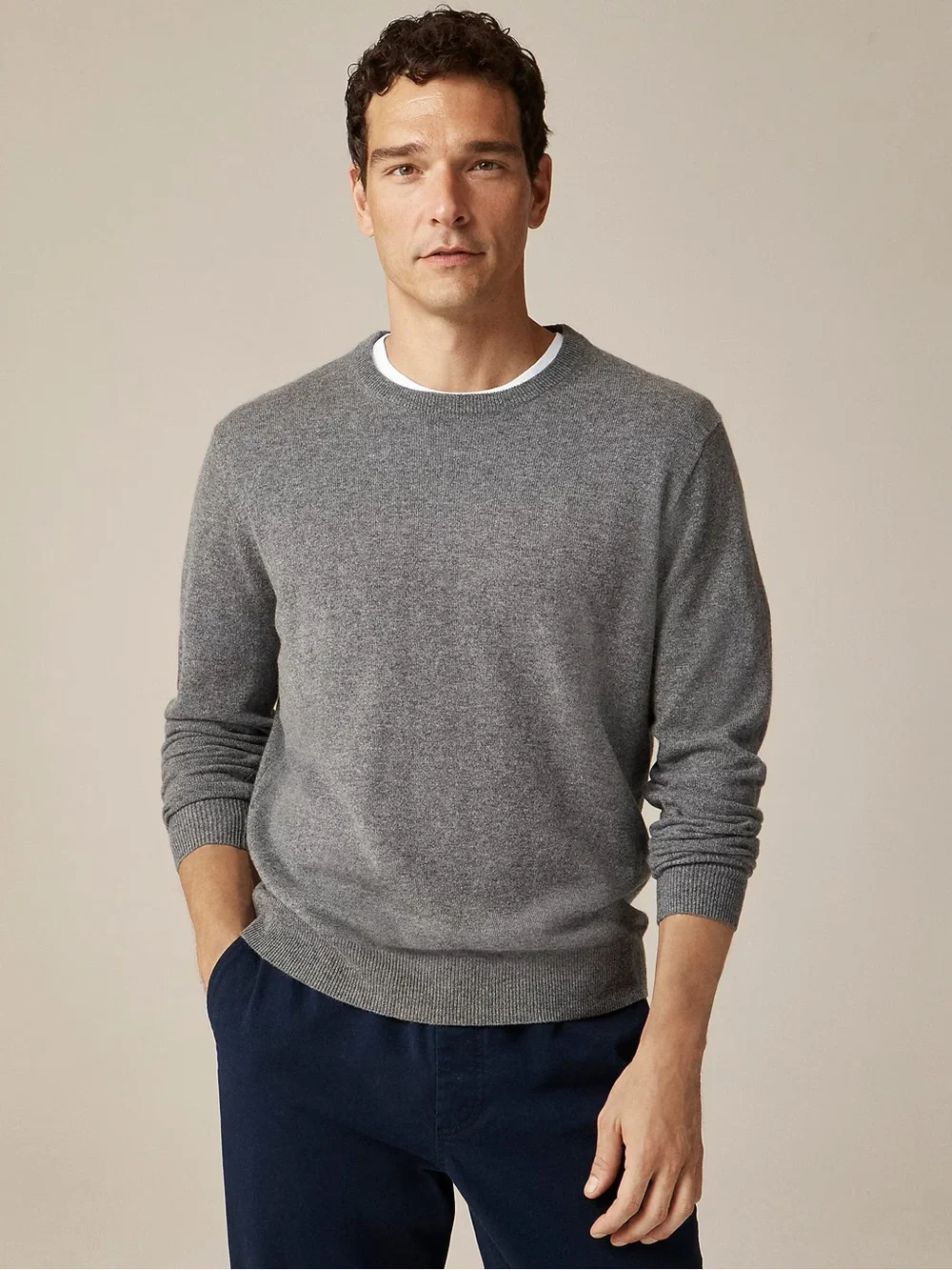 J. CREW Cashmere crewneck sweater in Heather Pyrite Size M $158 BE895
